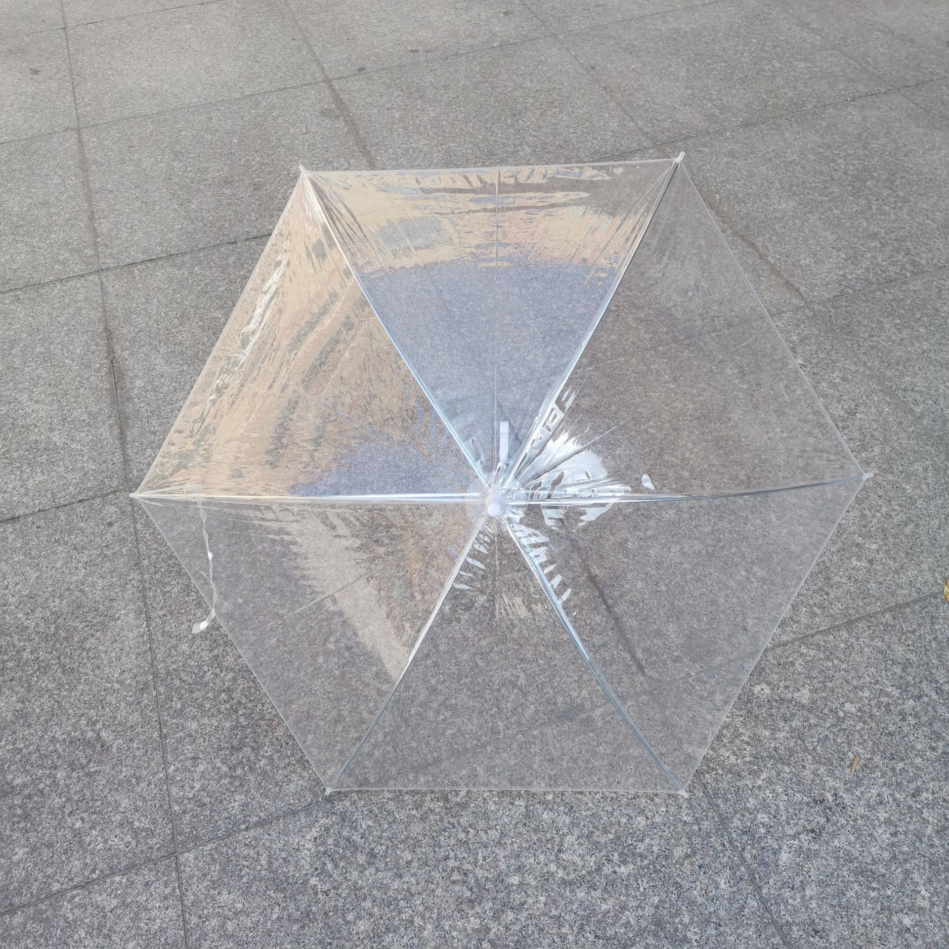 厂家直供日本原单尾货6骨透明长柄雨伞手开儿童手绘透明雨伞定制