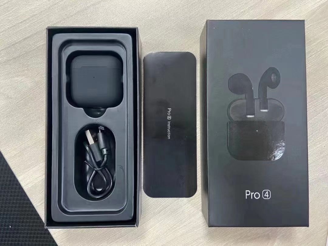 跨境新款pro4代无线蓝牙耳机 定位改名立体声蓝牙5.0四代蓝牙耳机