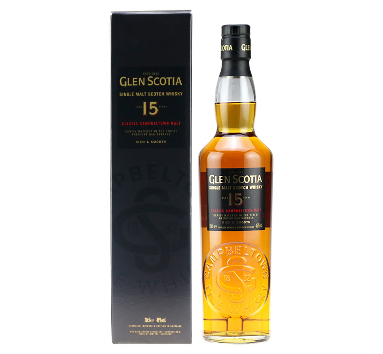进口洋酒 glen scotia格兰帝15年苏格兰单一麦芽威士忌