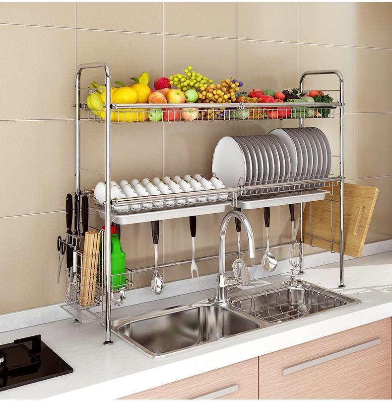 水置碗碟架304不锈钢洗碗池沥水架槽池水物架厨房碗筷收纳架家用