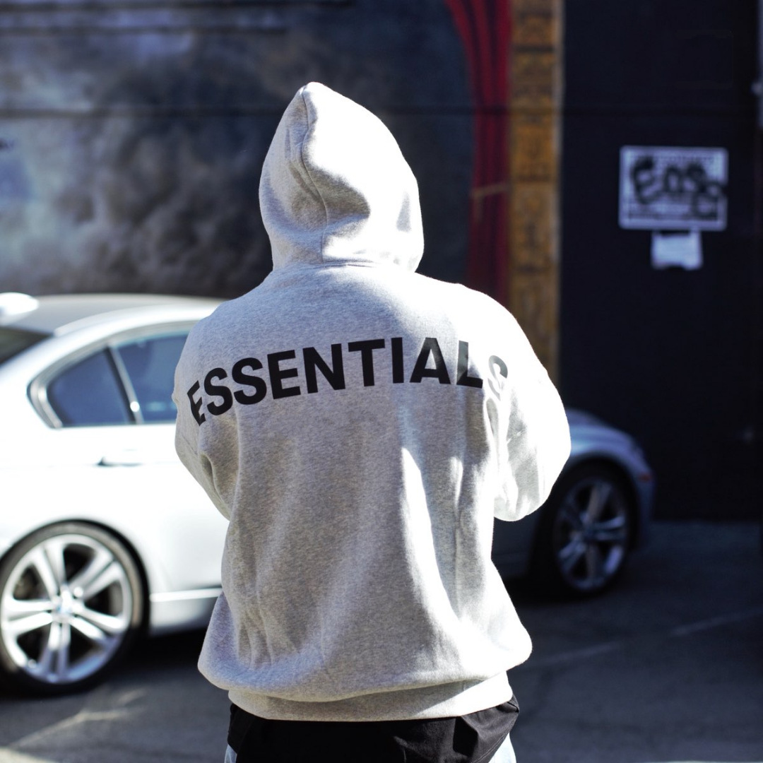 欧美潮牌高街essentials反光字母印花卫衣男套头连帽卫衣外套男女