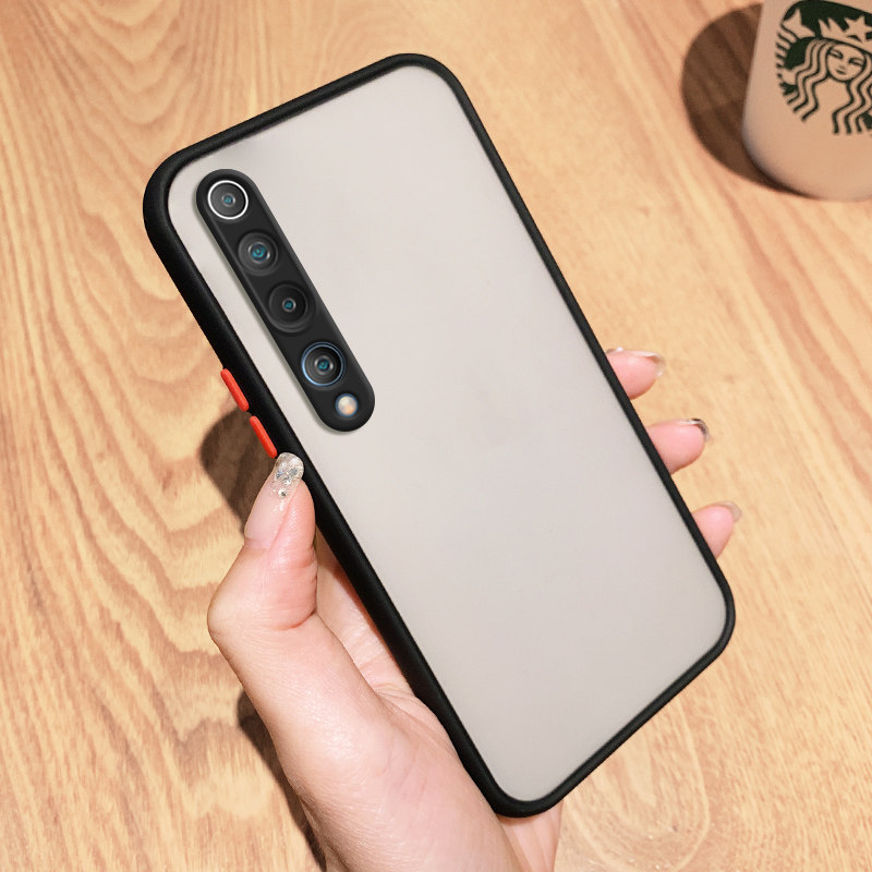 适用鹰眼撞色小米10手机壳mi10pro镜头全包磨砂透明米10青春5g套