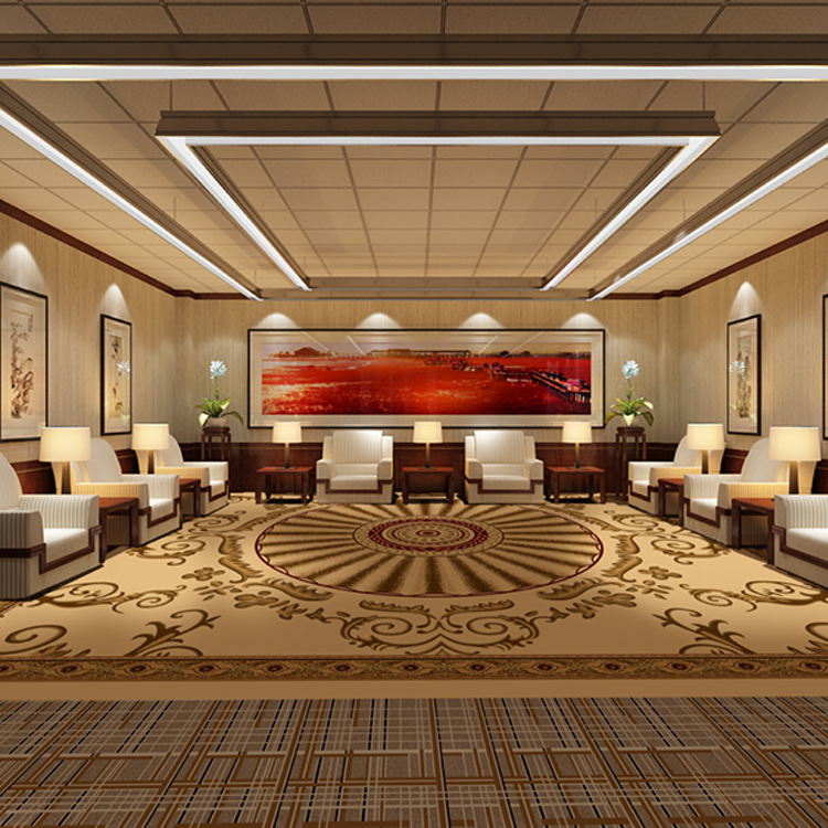 800克经典东方中式风格商务会客厅地毯定制阻燃总裁办公室地毯