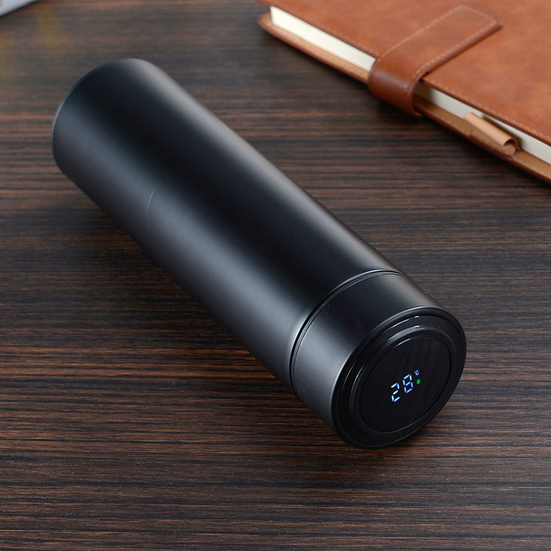 304不锈钢真空保温杯led智能显温杯高档商务杯定制logo刻字广告杯