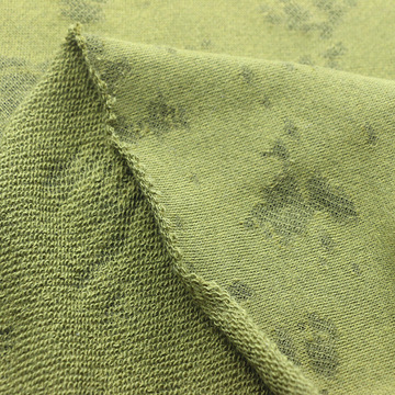 针织夹克运动套装面料斜纹cvc三线卫衣烧花烂花卫衣法国大毛圈布