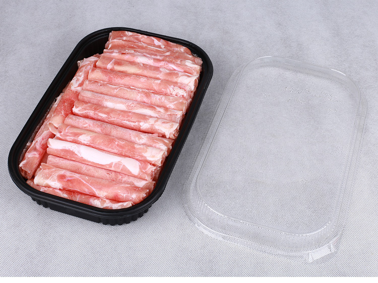 羊肉片包装盒一次性塑料牛羊肉卷打包盒透明冷冻保鲜带盖一斤