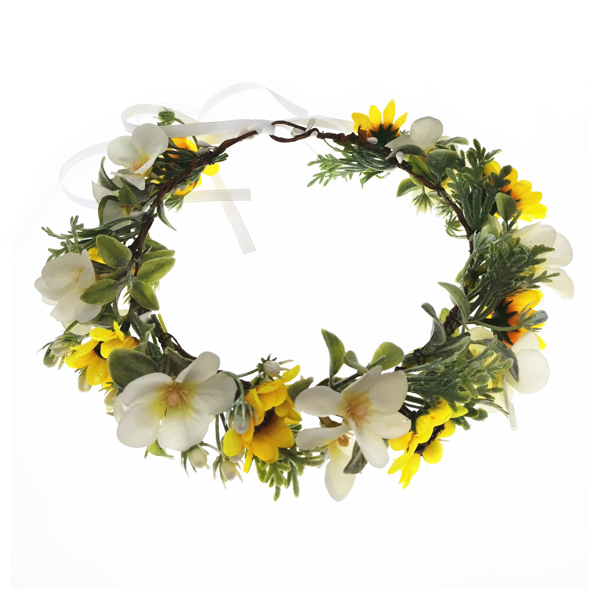 韩式新娘花环头饰森女度假配饰海边沙滩头花饰品头环仿真花朵发饰