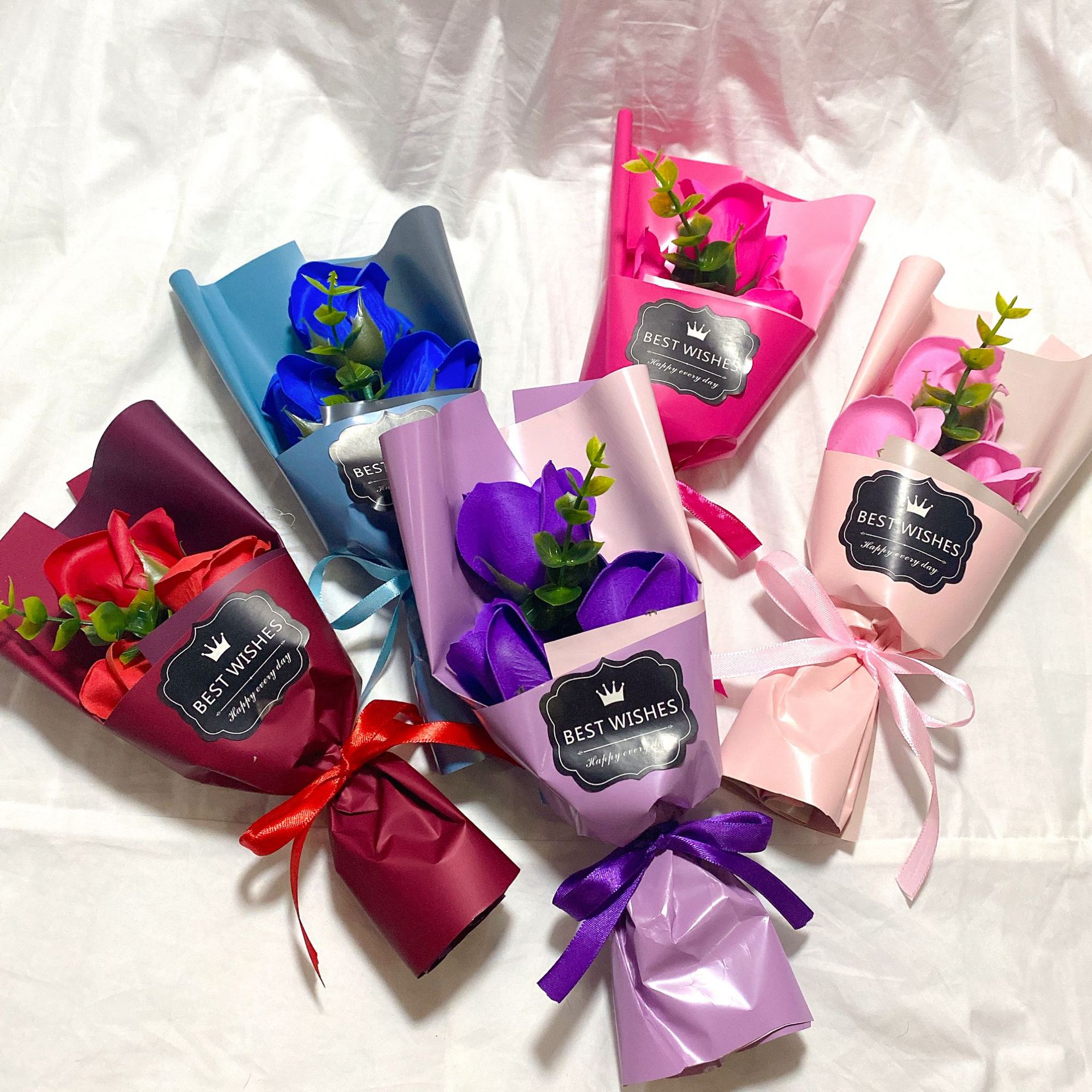 9万朵两层香皂花玫瑰香皂花大花头加厚包装花束材料diy肥皂花仿真花