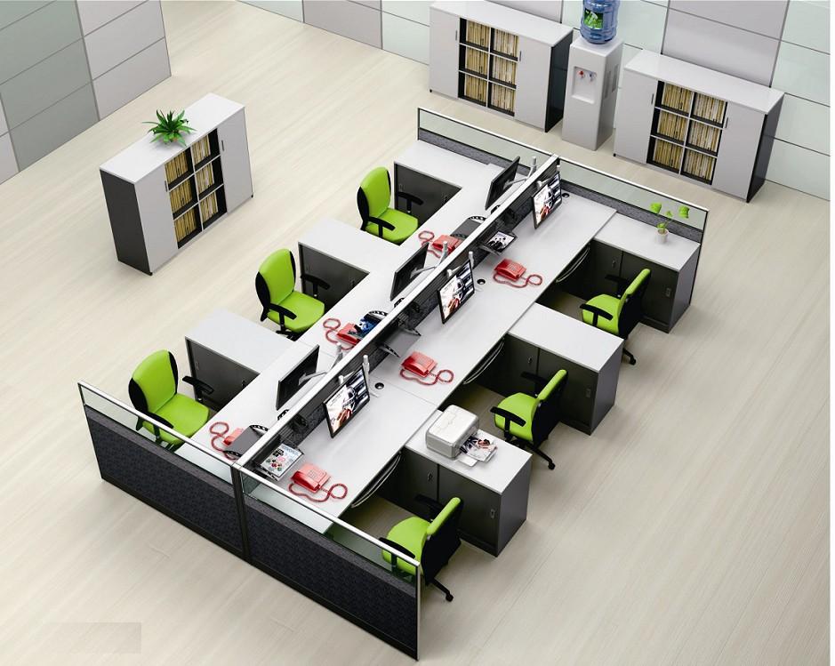 现代风格开放式桌上屏风钢架款组合式员工卡坐oa办公桌办公桌