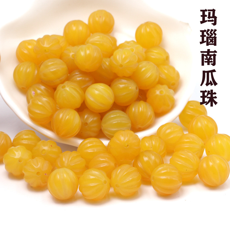 natural yellow agate pumpkin beads spacer beads hand carved pumpkin agate scattered beads prayer bead bodhi accessories wholesale