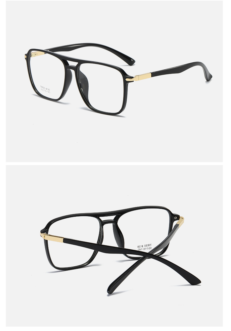2021新款tr大框双梁眼镜架明星网红街拍平光镜时尚男女光学眼镜框