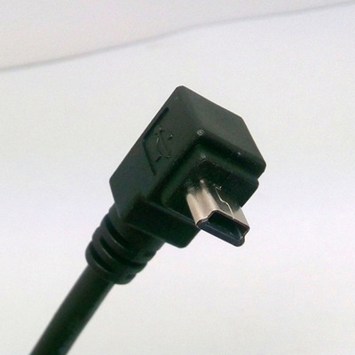 迷你t型口miniusb公下弯头90度直角转usb公头平板手机数据充电线