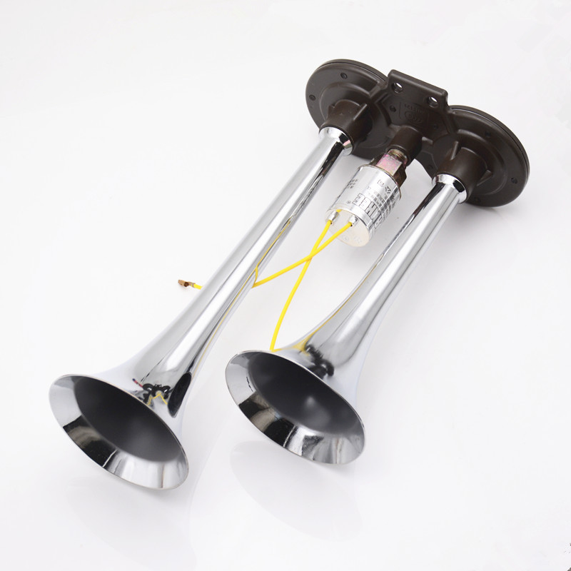 厂家直销 客车大货车改装24v通用双管气喇叭鸣笛喇叭电控气喇叭