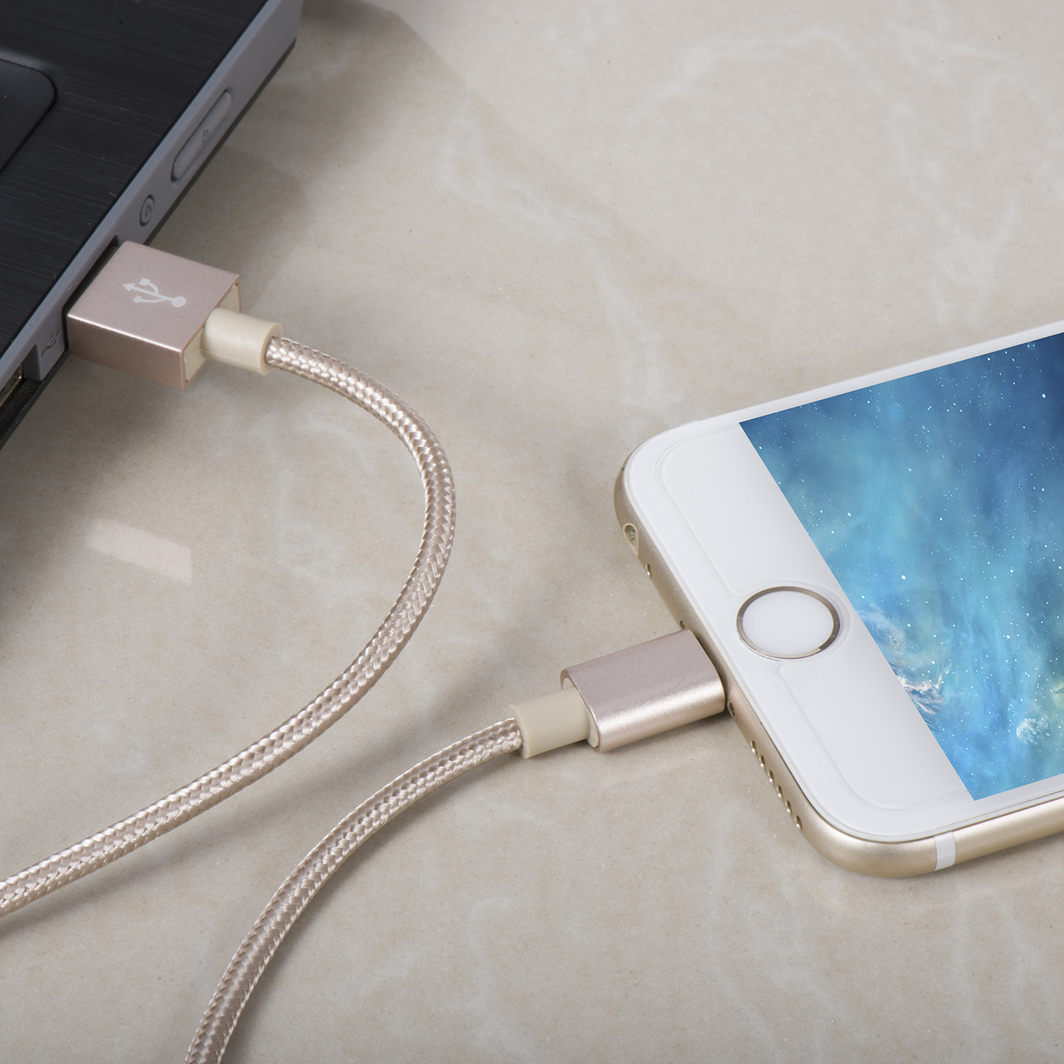 安卓手机充电线micro编织数据线 usb数据线加长2米适用vivo充电线