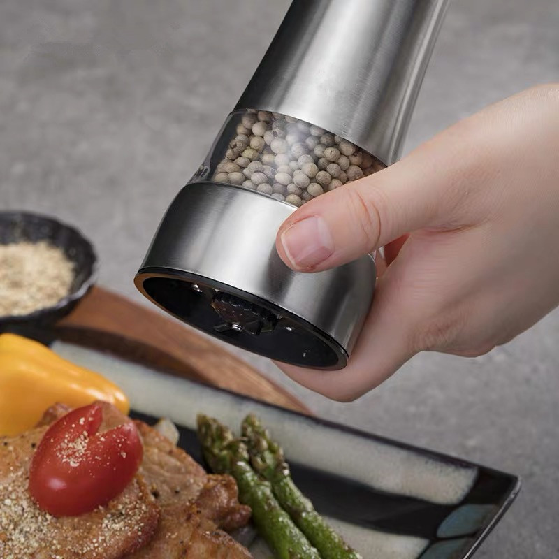 2只装304不锈钢黑胡椒粒研磨器手磨胡椒粉花椒芝麻研磨器调料瓶