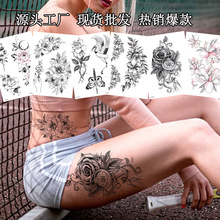 花臂纹身贴纸 半臂防水纹身贴纸 素描线条纹身贴纸 tattoo