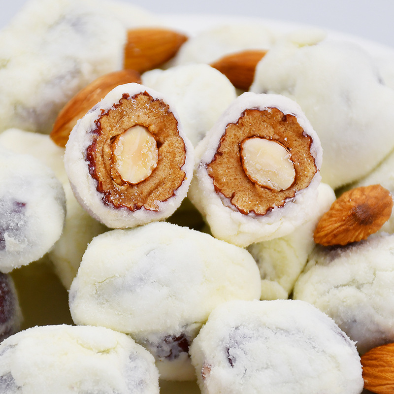 网红奶枣 枣想拥有你 奶油杏仁夹心枣 零食炒货 枣有杏心120g每包