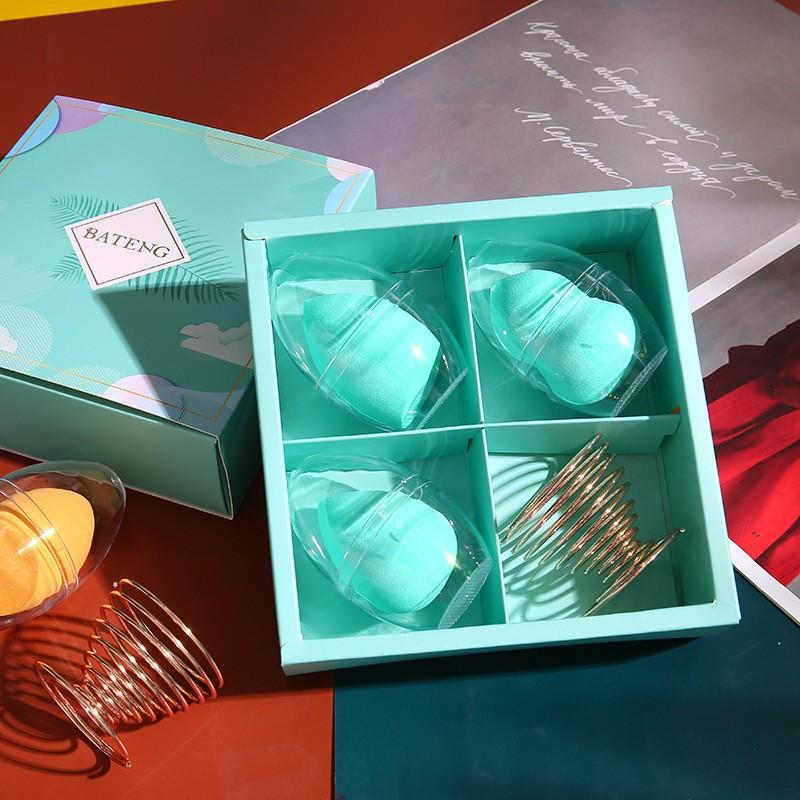 美妆蛋3个网红套装盒 超软化彩妆粉扑蛋礼品盒包装可私人定制印刷