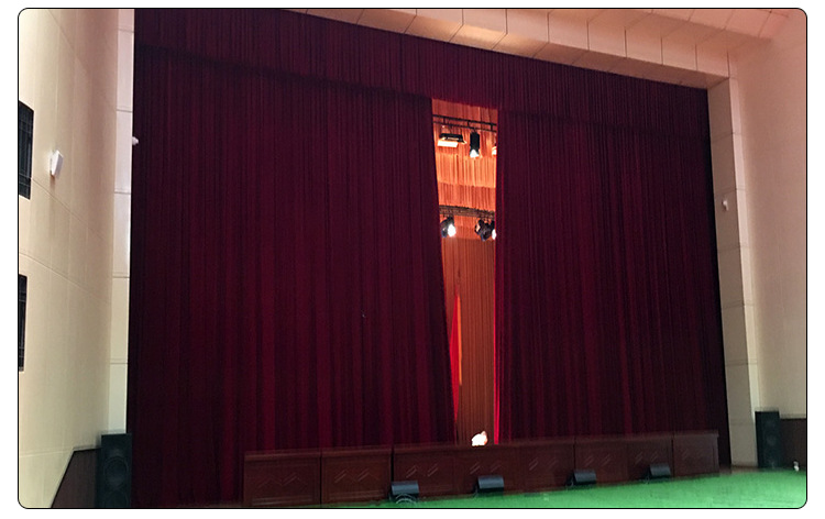 舞台幕布礼堂会议厅剧院防火背景幕布电动对开旋转金丝绒舞台幕布