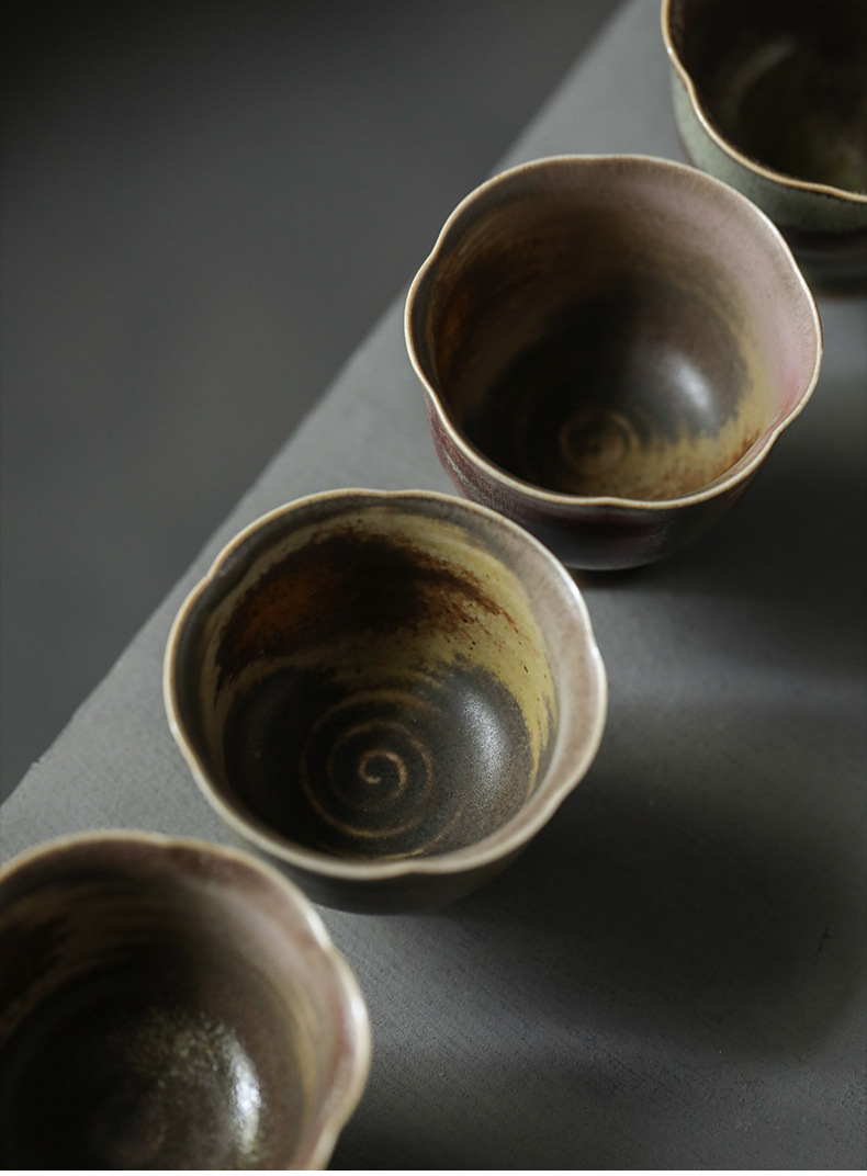 柴烧窑变主人杯私人落款景德镇纯手工单杯陶瓷闻香杯个人茶杯