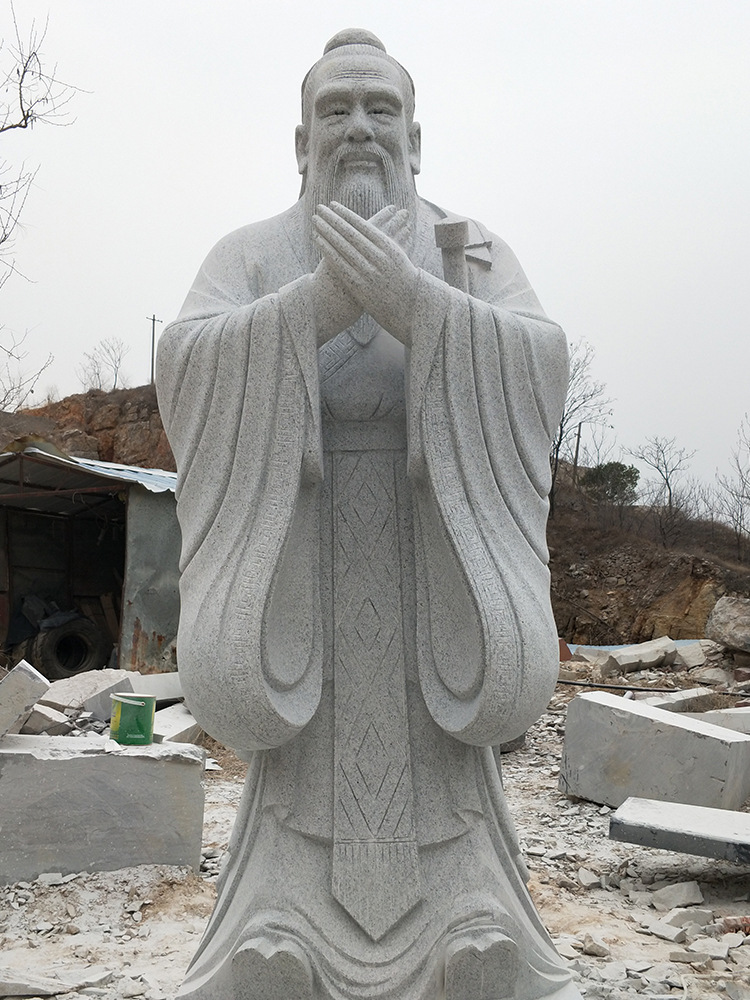 供应石雕人像 汉白玉圣人孔子像校园广场历史伟人石像人物石雕像