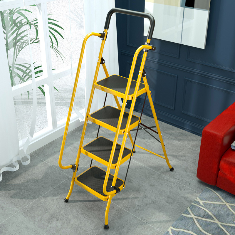 百佳宜梯子家用折叠多功能人字梯加厚楼梯扶手梯凳子爬梯三四五步
