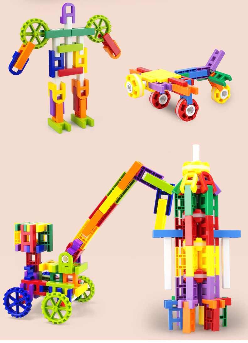 晨风创意拼插拼搭积木儿童智力启蒙积木早教益智桌面塑料玩具批发