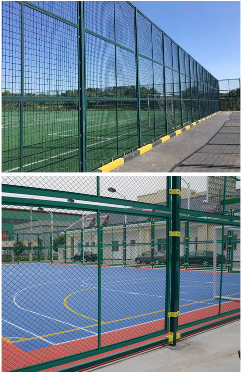 厂家批发学校体育足球场护栏 勾花防撞围栏网组合式球场防护网