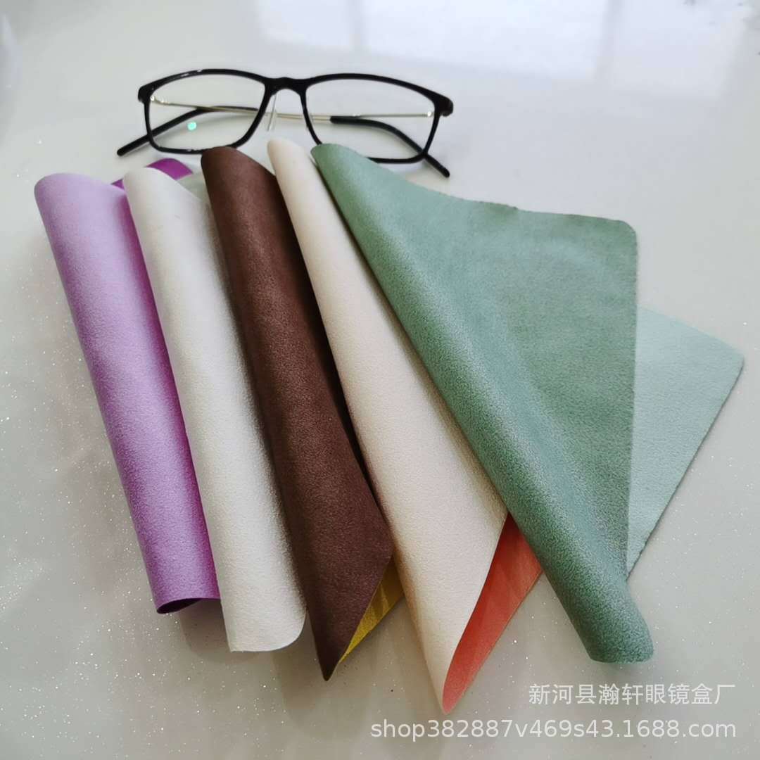 厂家直供双色麂皮绒海岛丝眼镜布量大从优量多可定制
