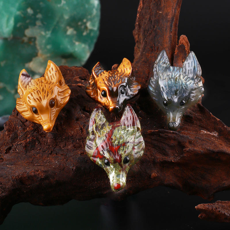 源厂狼头挂件玉石工艺品摆件衣服挂饰送礼品厂家批发雕刻件