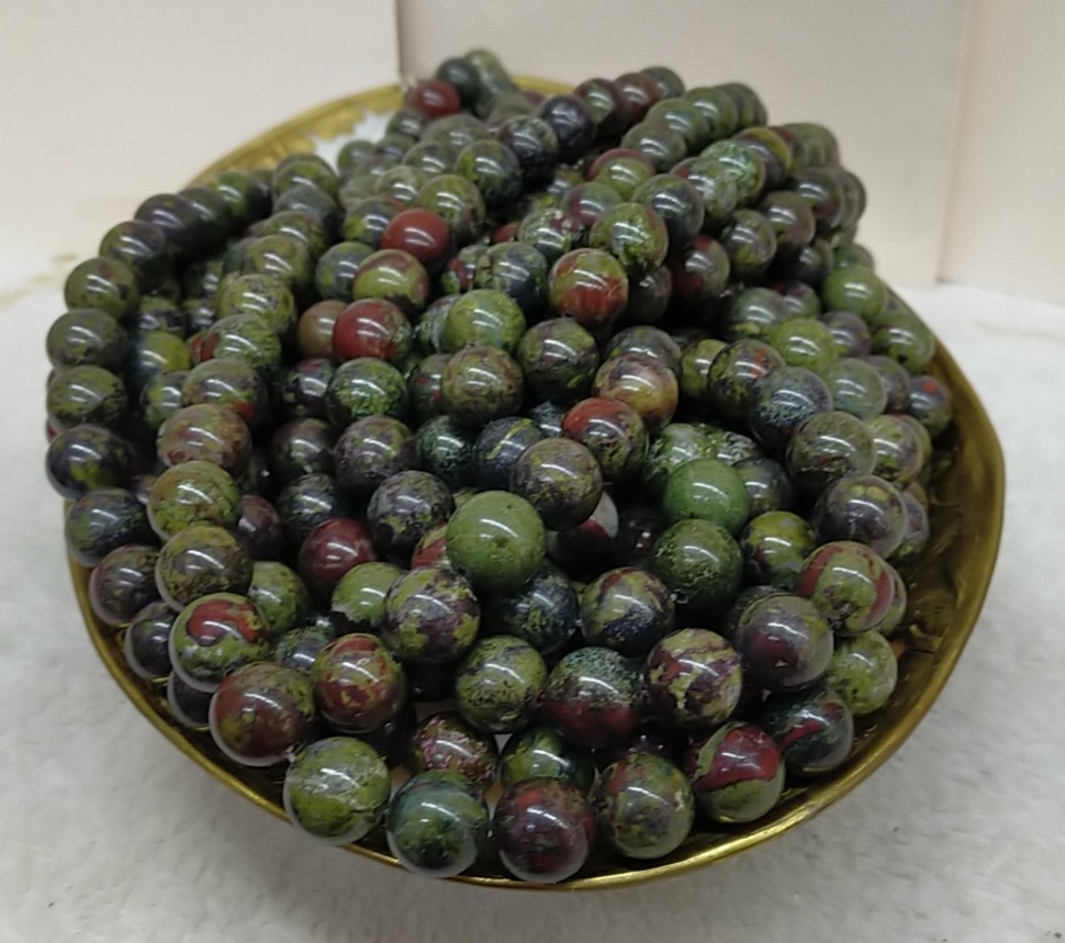 厂家直供天然龙血石散珠圆珠diy饰品配件石珠子佛珠串珠