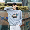 2022 Autumn lady Sweater Thin section Easy Versatile leisure time printing girl student T-shirt jacket A generation of fat