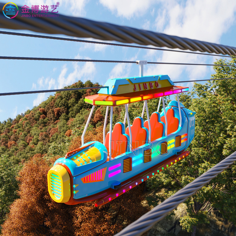 户外山地新款游乐设施 吊椅式索道 缆车设备订制 金博品牌jby193