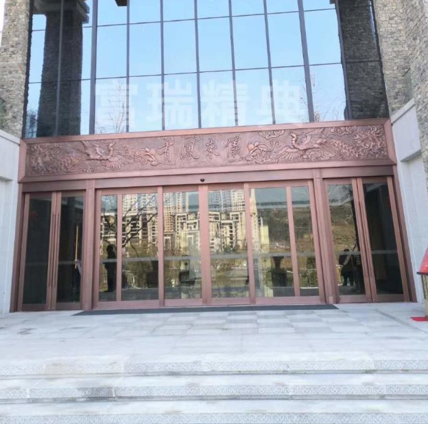 富瑞精典铜浮雕 酒店门头凤凰雕塑 设计制作安装一体 紫铜浮雕地