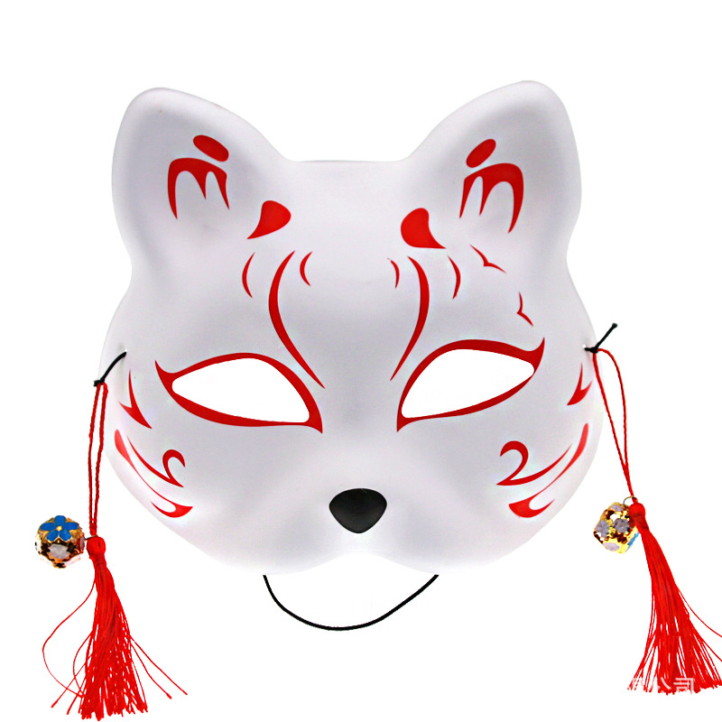 抖音日式和风cos半脸猫面具动漫狐狸狐妖节日化妆表演舞会面具