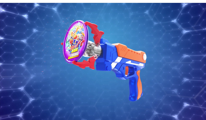 三宝爆射抓捕枪可自动回收金刚雷霆闪电飞爪枪玩具暴射捕捉枪圆币