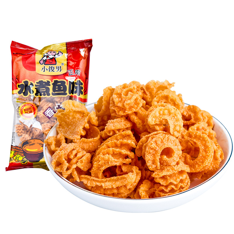 小俊男水煮鱼85g大袋8090后怀旧零食童年小时候小食品校园比萨卷