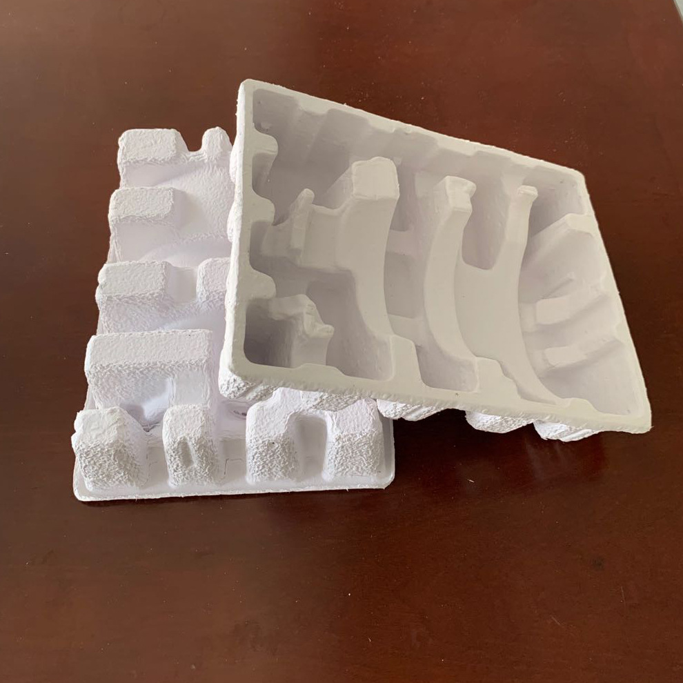 纸浆模塑 定制湿压纸托刀叉包装 环保可降解纸托盘 纸浆包装