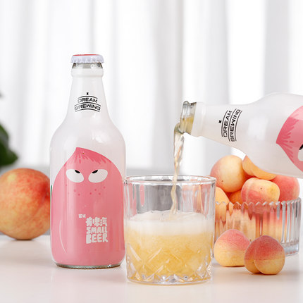 国产啤酒 梦想酿造 蜜桃有啤汽 果味啤酒 320ml*24瓶