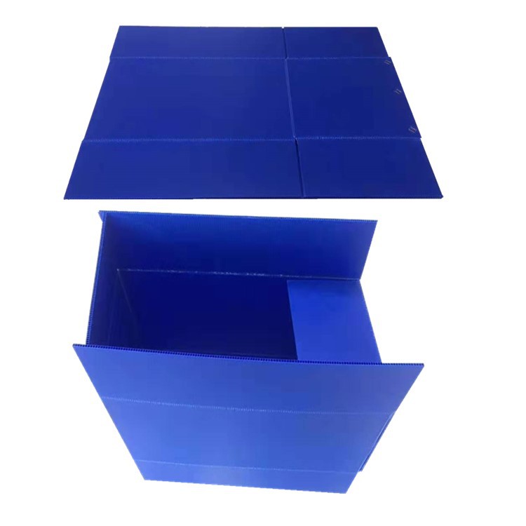 中空板箱子定做可折叠纸箱式中空板周转箱蓝色pp塑料物流包装箱