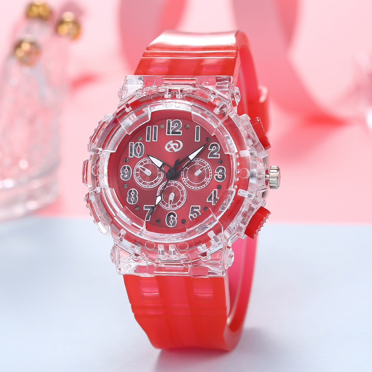 Factory Direct Sales Cross-Border E-Commerce Hot Sale Colorful Flashing Light Luminous Watch Korean Fashion Creative Men and Women Children's Watch