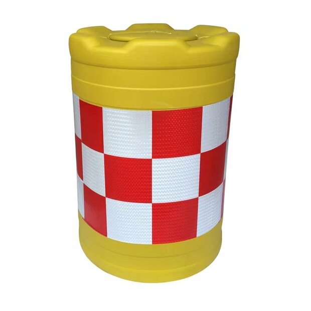 道路施工安全防撞桶反光贴红白格夜间警示反光膜厂家批发
