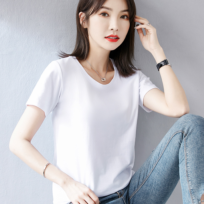 Volkswagen New Korean Style plus Size Women's Summer Short-Sleeved T-shirt Plump Girls Loose All-Match White Half-Sleeved Ins Top Clothes Fashion