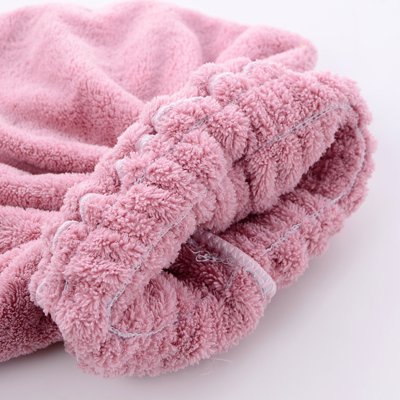 厂家现货 纯色珊瑚绒浴帽柔软吸水家居日用礼品可定制干发帽