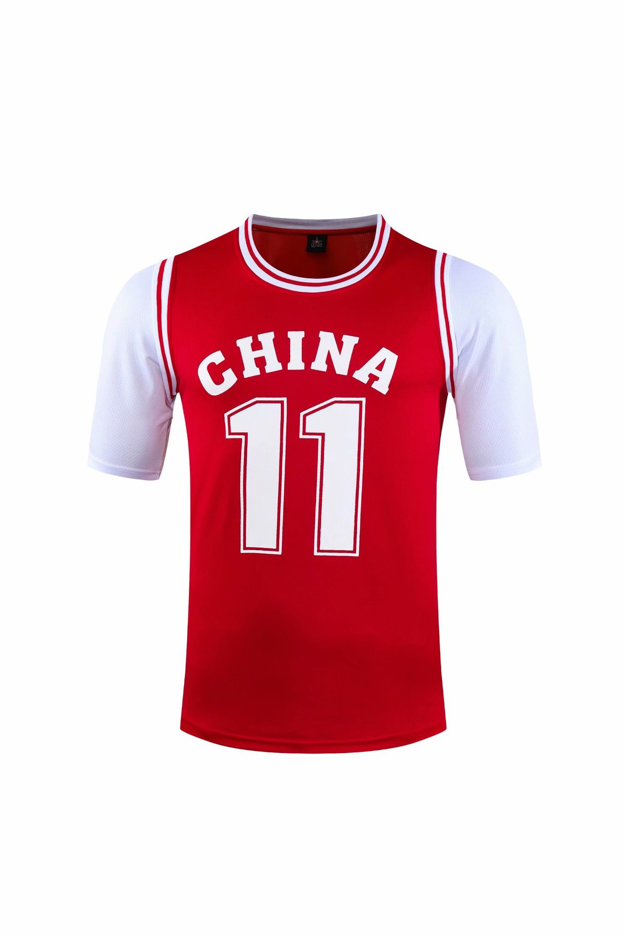 中国队11号假两件套装篮球服套装男女同款球衣裤子两侧口袋s-3xl