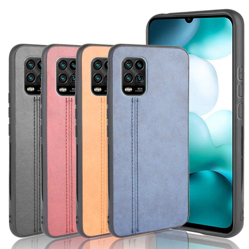 小米10青春版手机壳xiaomi 10 youth 5g保护套米10lite牛纹车线壳