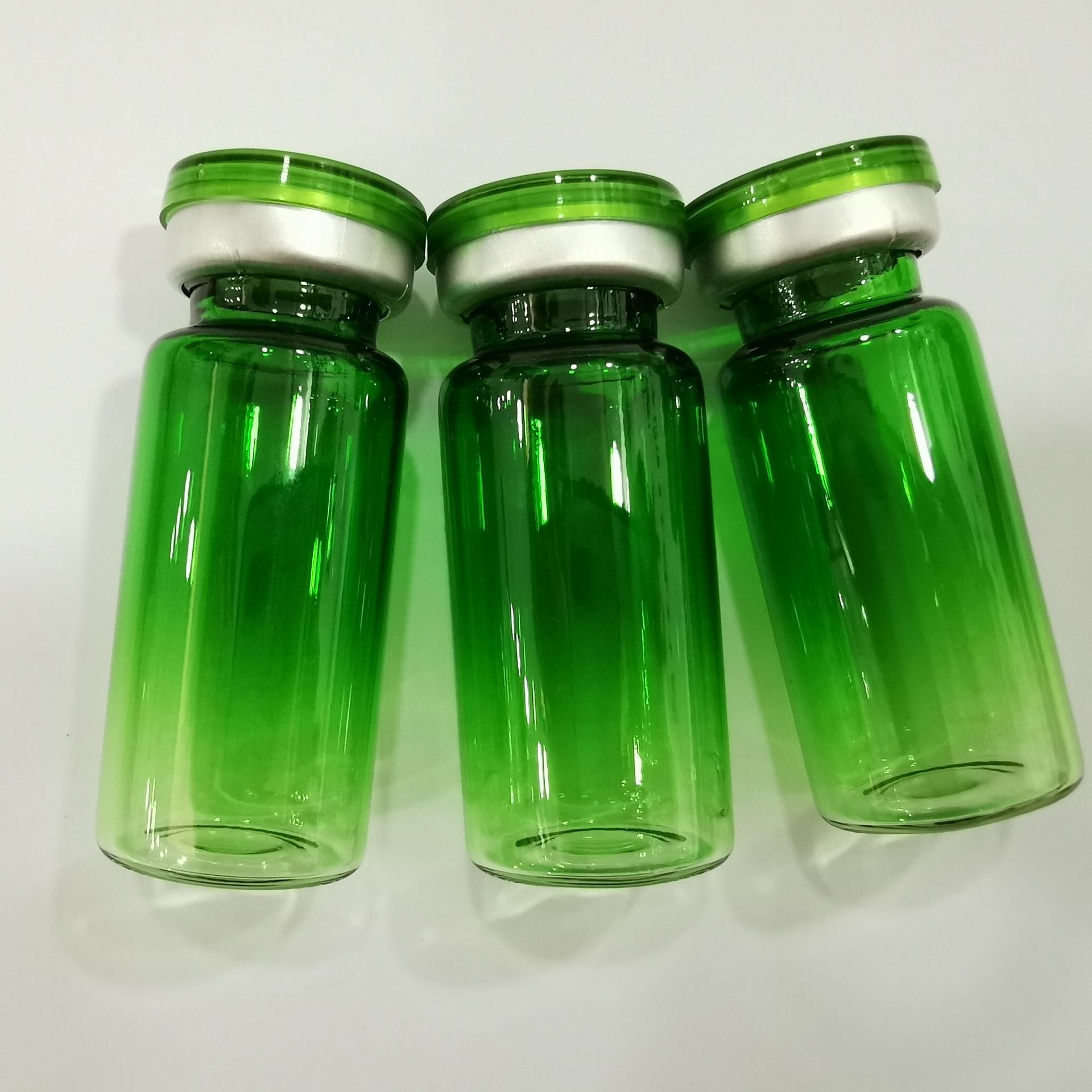 现货西林瓶10ml绿色玻璃瓶精油瓶化妆品渐变包装瓶拉管瓶