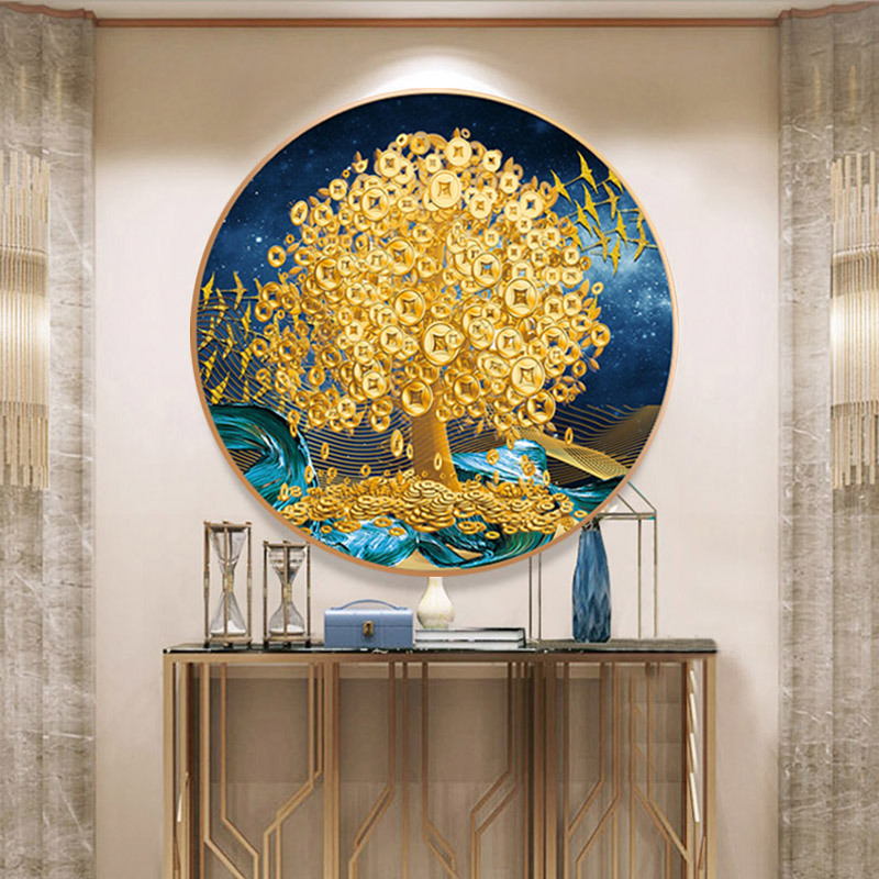 2020新款钻石画满钻黄金满地客厅摇钱树招财发财贴画十字绣点贴钻