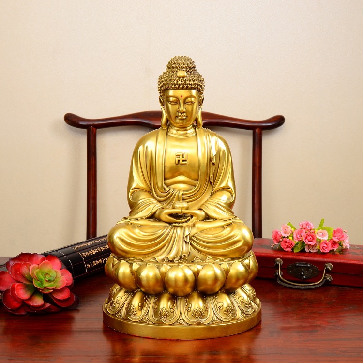 全铜释迦摩尼佛像大日如来佛祖铜像佛教供奉家居用品摆设佛家神像