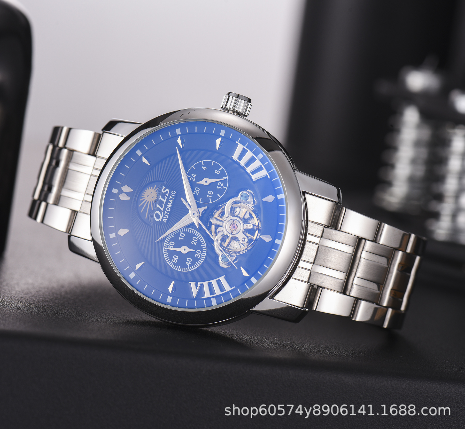 奇洛时全自动机械表商务镂空男士手表全自动防水机械手表厂家批发